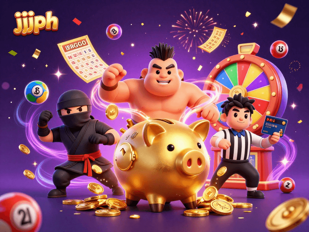jjjph nag-aalok ng makulay na mga lottery ball at kapana-panabik na mga elemento ng casino sa isang 3D na eksena
