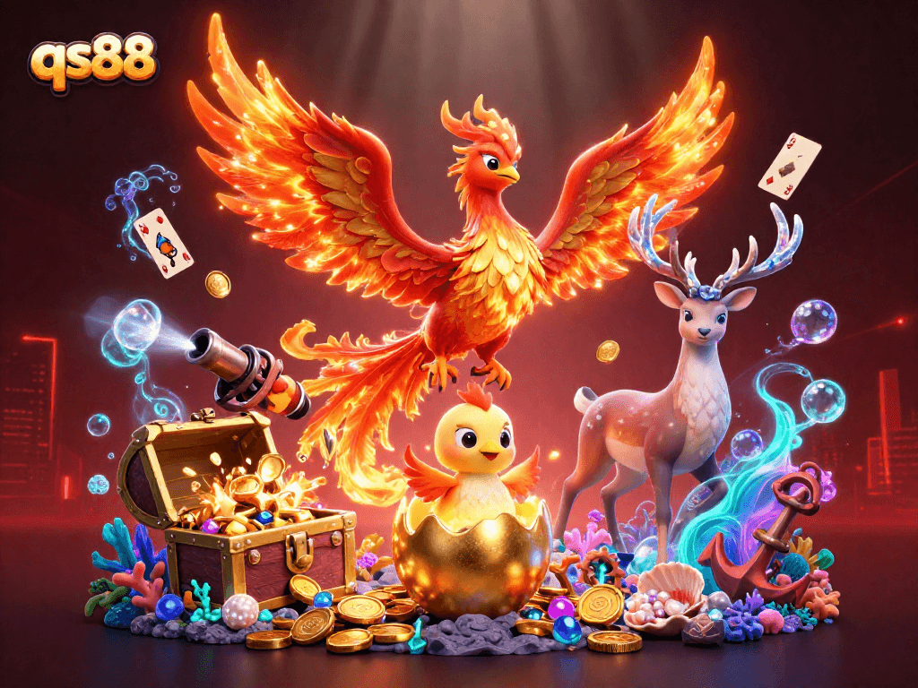 Experience high-stakes gaming action at qs88, featuring a dynamic scene with vibrant elements and thrilling characters.
