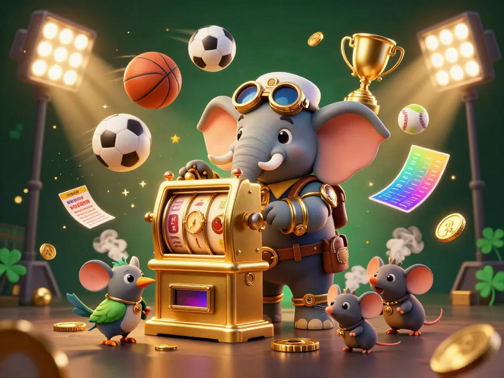 Experience exhilarating kèo trực tuyến action with a steampunk elephant in this vibrant casino scene.