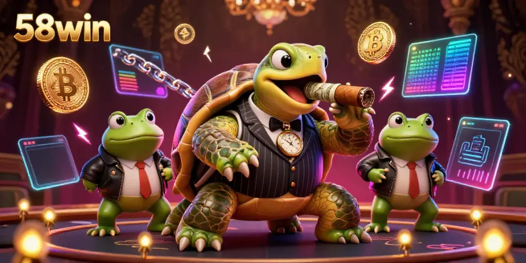 Experience thrilling casino action with 58win as a snapping turtle mobster and bullfrog enforcers in vibrant 3D.