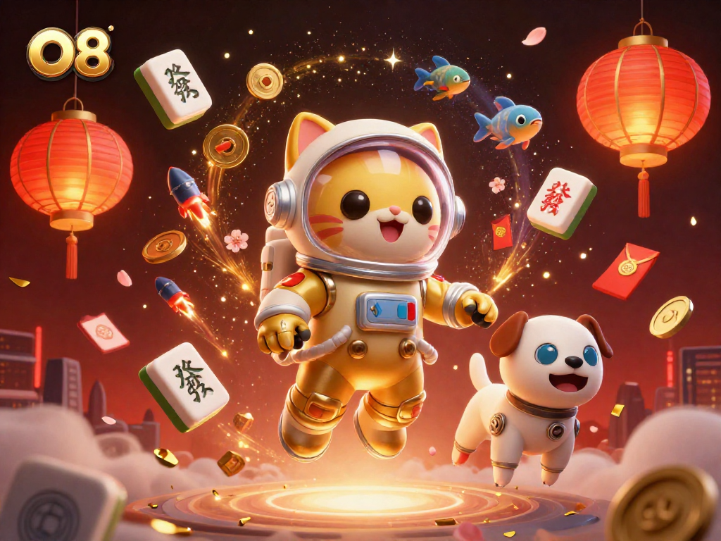 Win big at O8 with thrilling 3D casino gameplay and exciting space-themed elements.