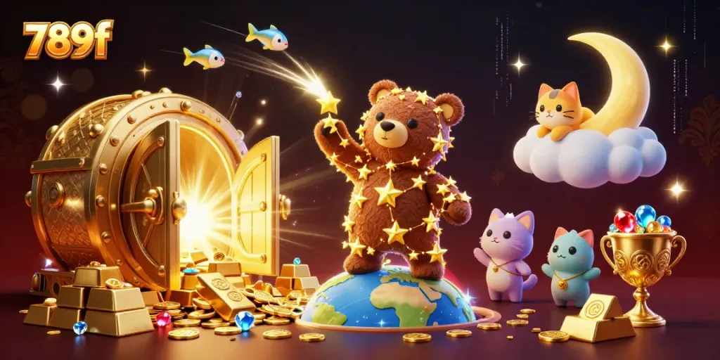 Experience thrilling gameplay with 789f at a vibrant casino-themed cosmic scene.