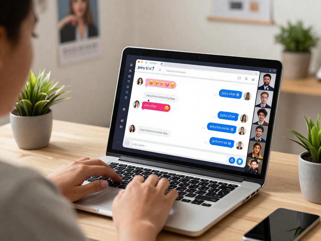 Engaging juicy chat interaction on a digital platform with vibrant emojis.