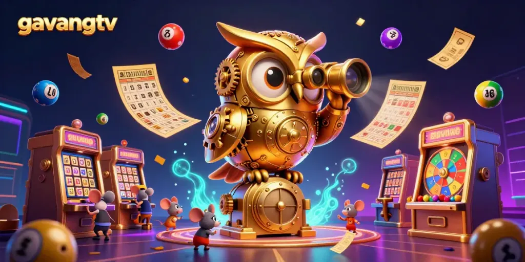 Join the thrilling action of gavangtv with animated characters in a vibrant casino scene.
