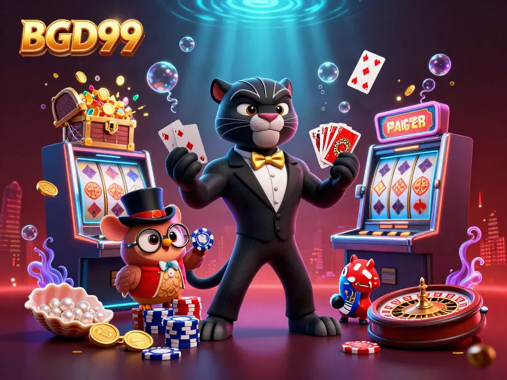 BGD99 enhances players' experience by showcasing a vibrant casino scene filled with engaging characters.