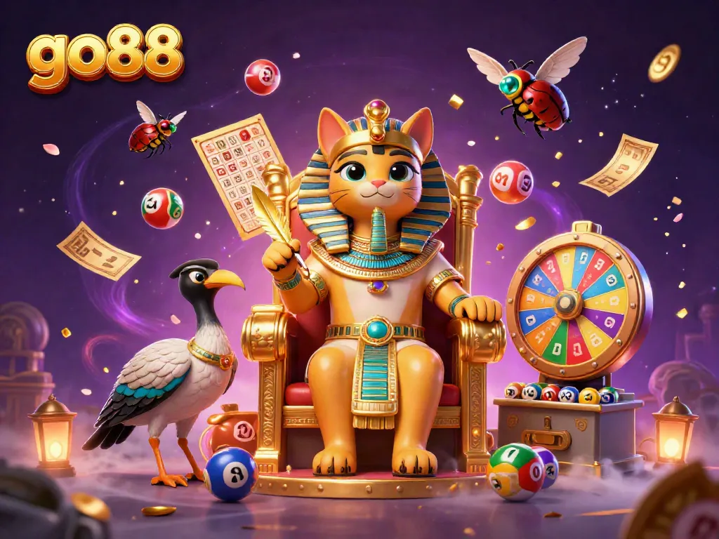 Experience the excitement of go88 with an Egyptian pharaoh cat, interactive games, and rich visuals.