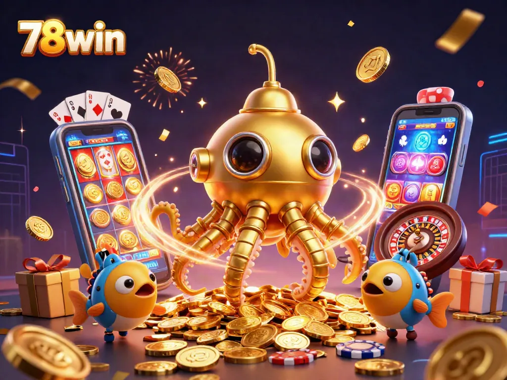 Engage with the exciting world of 78win, featuring a vibrant underwater casino adventure.